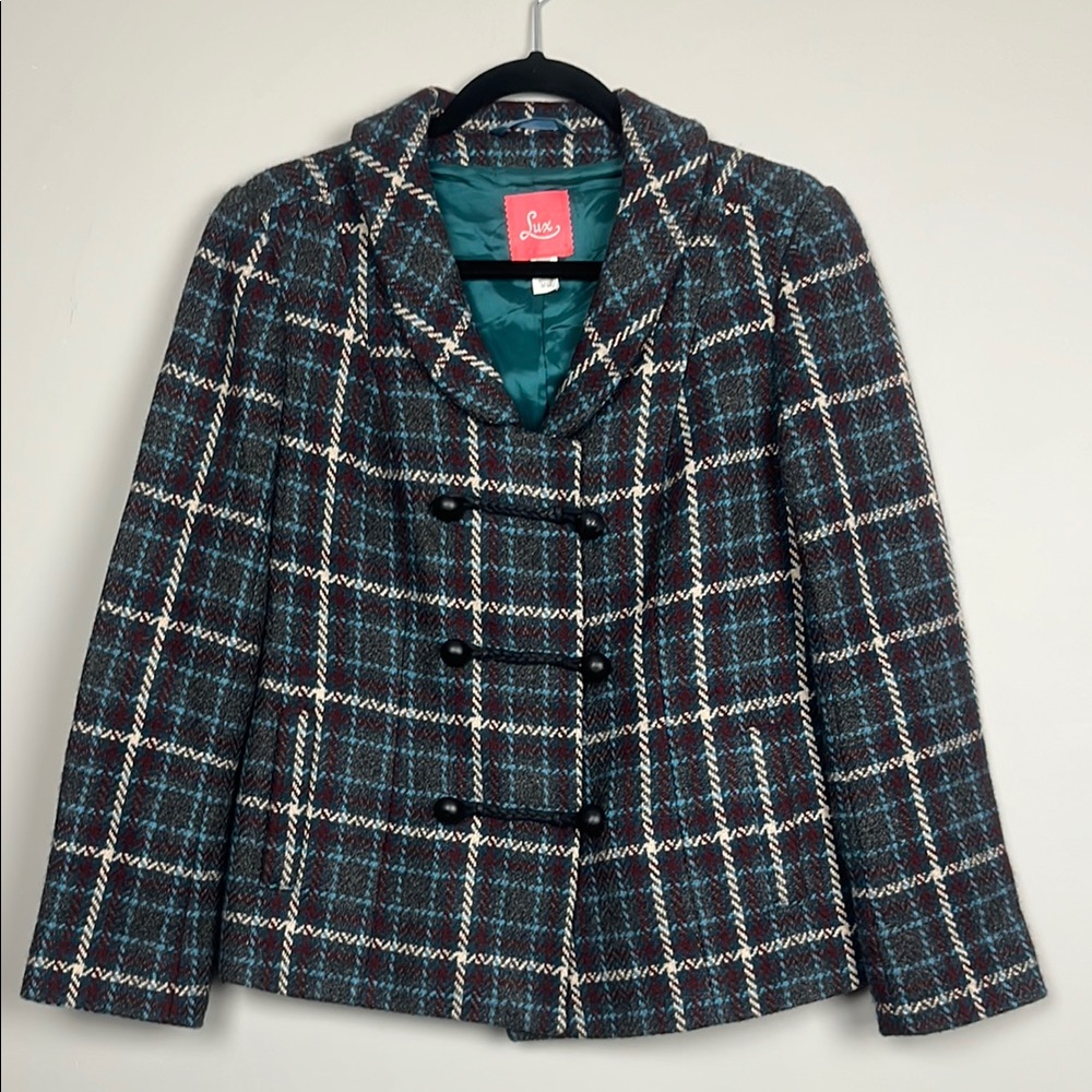 Lux Wool Blend Plaid Women's Jacket / SZ S